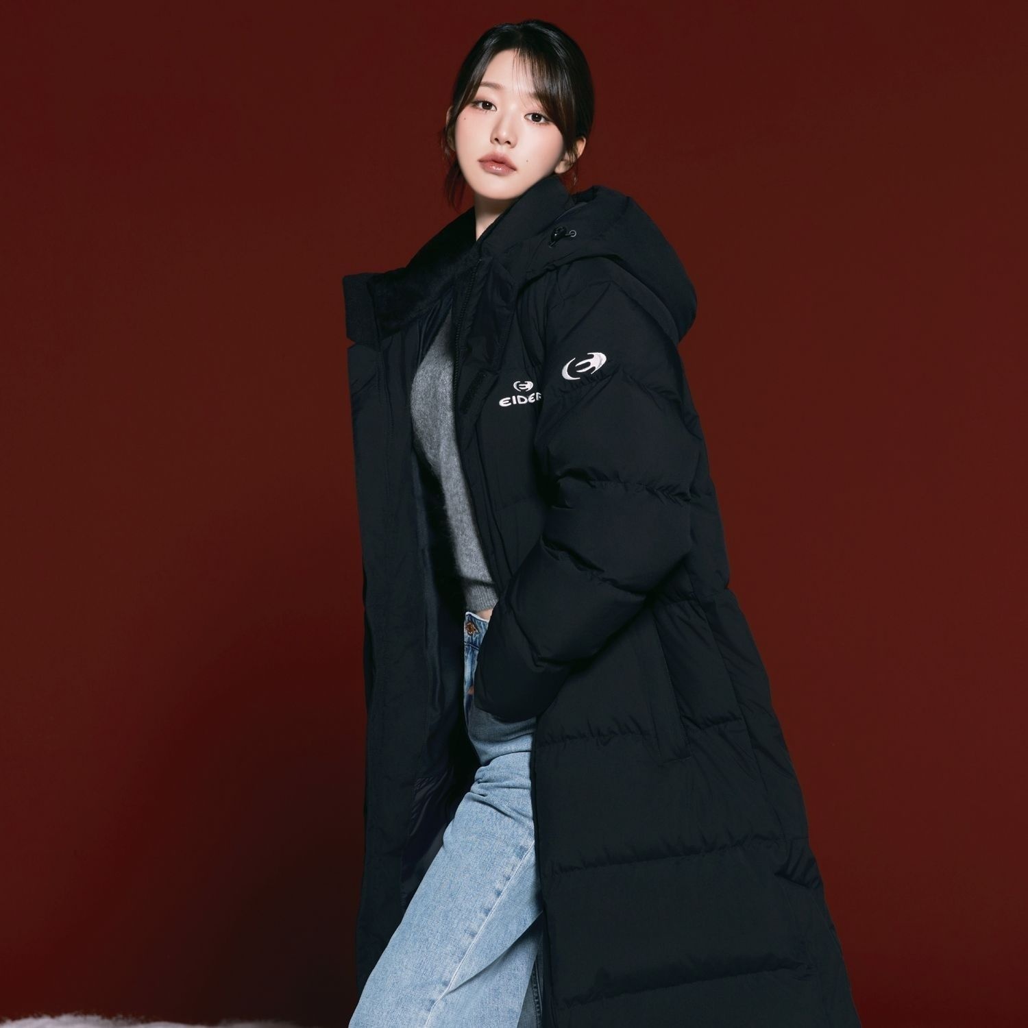 {!국내매장정품!} 아이더 [장원영 착용] STELOL L (스테롤 L) 남녀공용 윈드스타퍼 롱 다운 자켓 DUW25509