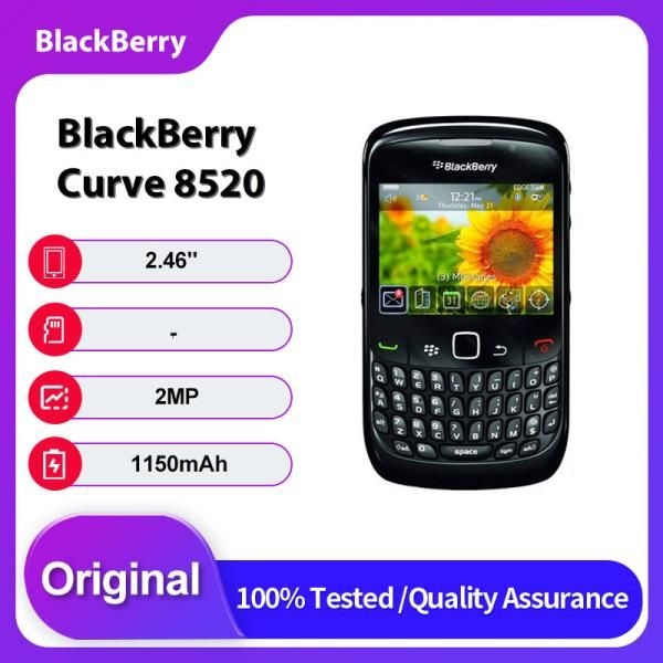 오리지널 잠금 해제된 블랙베리 커브 8520 2G 휴대폰 QWERTY