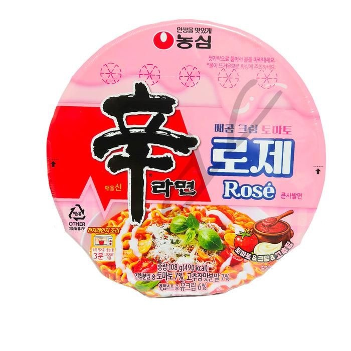 [농심] 농심 신라면 로제 큰사발 108g   12 개