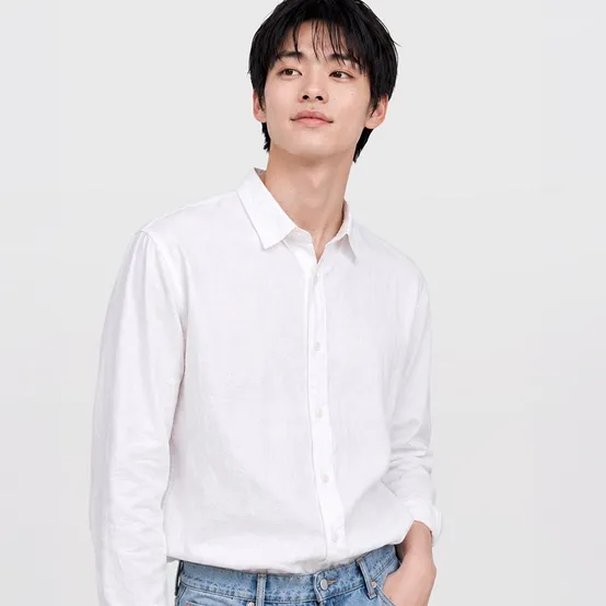 M 리넨 블렌드 셔츠