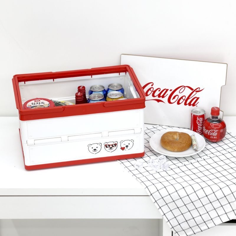 코카콜라 30L 접이식 폴딩박스 COCO-PB20W 다용도 수납정리함 /NSM