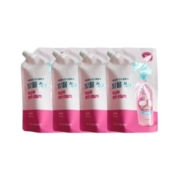 온더바디 코튼풋 발을씻자 풋샴푸 비누향 리필 500ml x4개