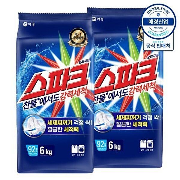 애경 [애경]스파크 세탁세제 리필 6kg ,2개