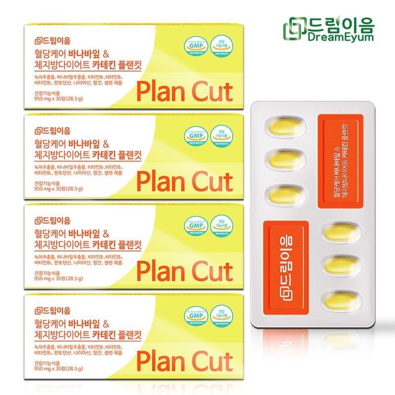 드림이음 혈당 케어 바나바잎 체지방 다이어트 카테킨 플랜컷 4박스 4개월분
