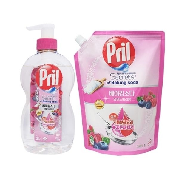 프릴 주방세제 베이킹소다 와일드베리 700ml + 리필 1000ml