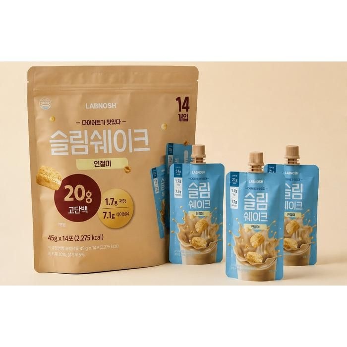 랩노쉬 슬림쉐이크 45g x 14개 인절미맛 체중조절식품