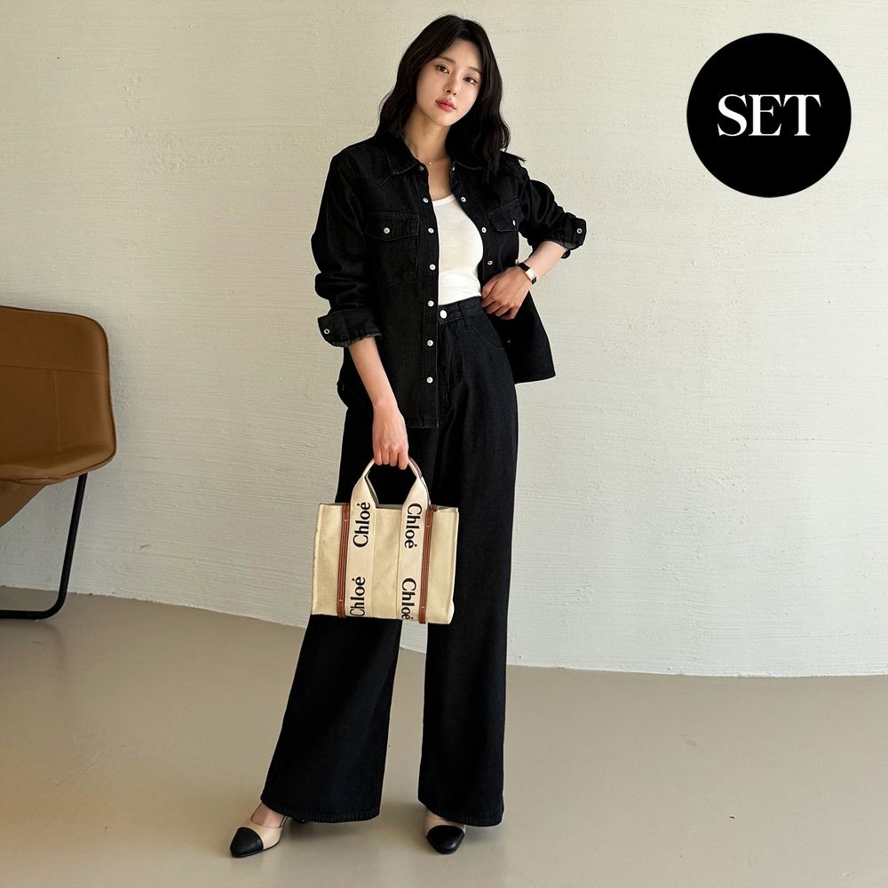 모리스커밍홈 [55-77]데님 오버롤 셋업_M2502SE008A