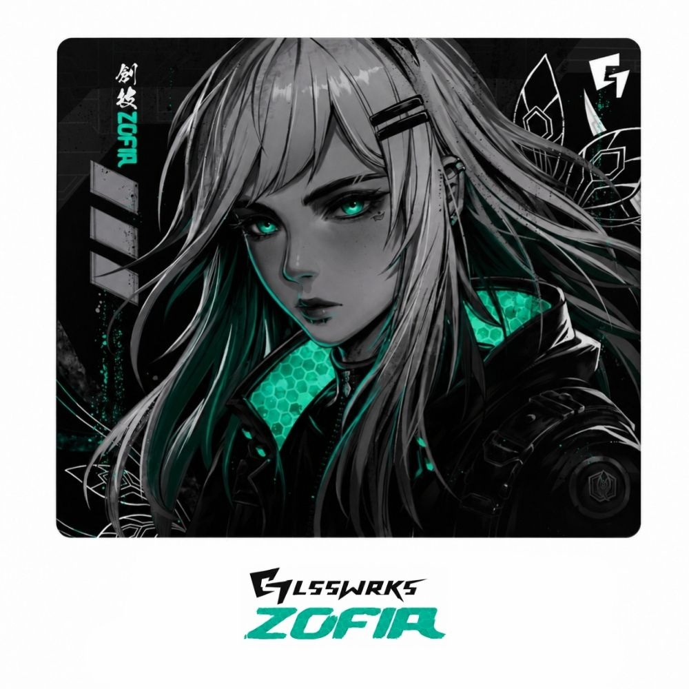 Glsswrks 글래스워크 ZOFIA 조피아 아트웍 GLASS 한정판 강화유리 컨트롤 마우스패드