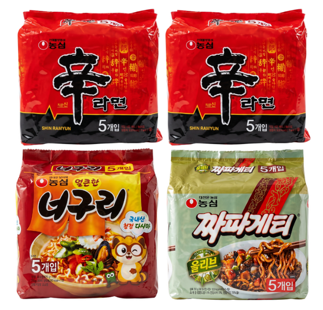 농심 신라면10봉+너구리5봉+짜파게티5봉 20개