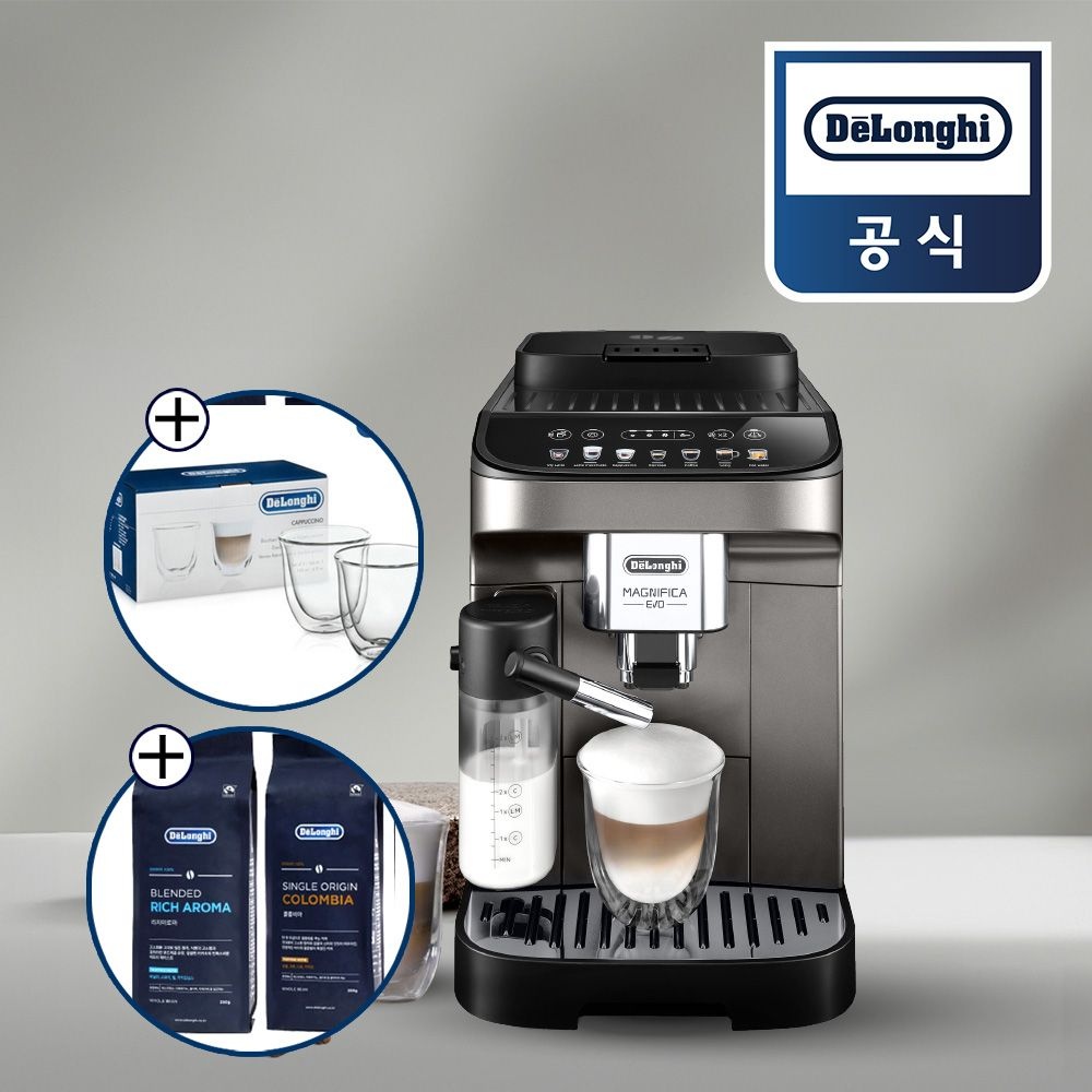 드롱기 [카푸치노잔+원두 증정]드롱기 전자동 커피머신 마그니피카 에보 에스프레소머신 KRECAM290.81.TB