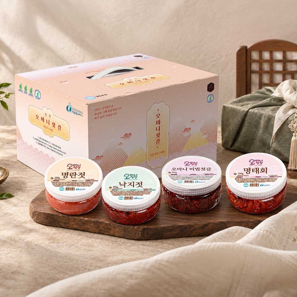 [롯데백화점] 속초오마니젓갈 오마니 젓갈세트 4개세트(명란젓+창난젓+낙지젓+명태회)