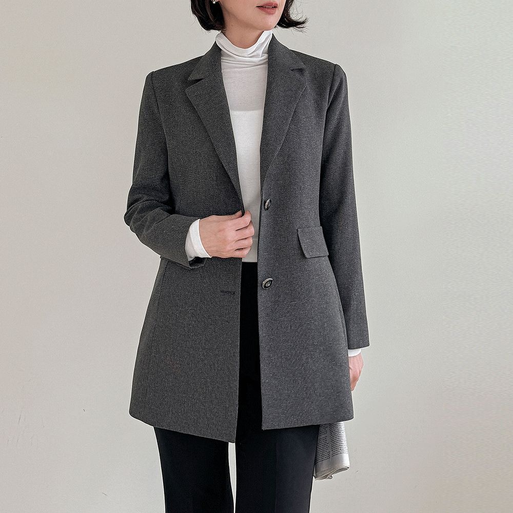 드리다 여성 봄 가을 스텐다드 빅사이즈 싱글 정장 롱 자켓 40-50대 미시 중년여성 엄마옷 하객 출근 모임