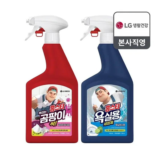 홈스타 뿌리는 곰팡이 싹/주방용/욕실용/착붙는락스 세정제 용기 750ml x 3개