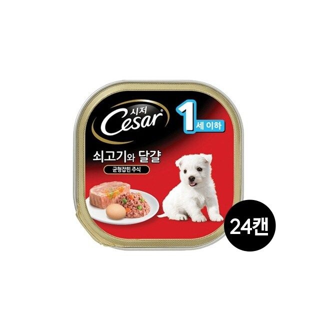 [마즈]시저 1세이하 쇠고기와 달걀 100g 24캔/무료배송