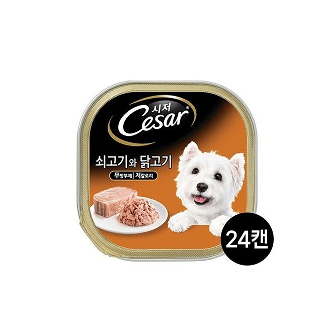 [마즈]시저 쇠고기와 닭고기 100g 24캔/무료배송