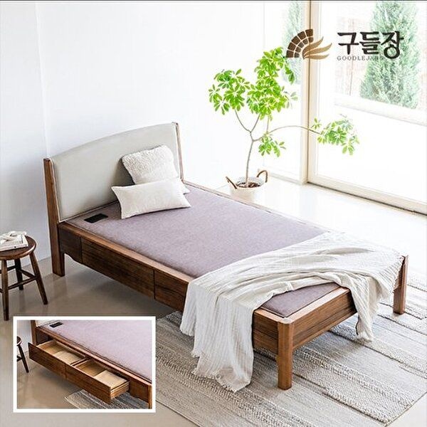 [구들장건강]본가 싱글 서랍침대 소프트황토숯볼 흙침대