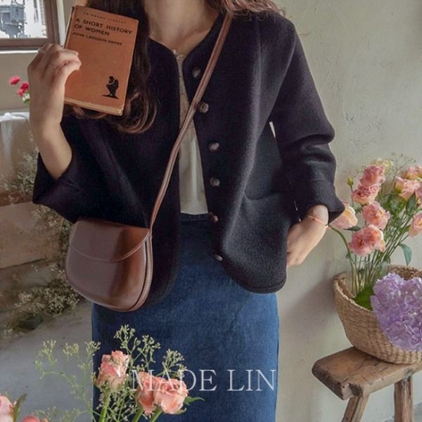 [재오픈]MADE LIN 헤밍웨이 슈버튼 쫀쫀스판 부드러운 자켓