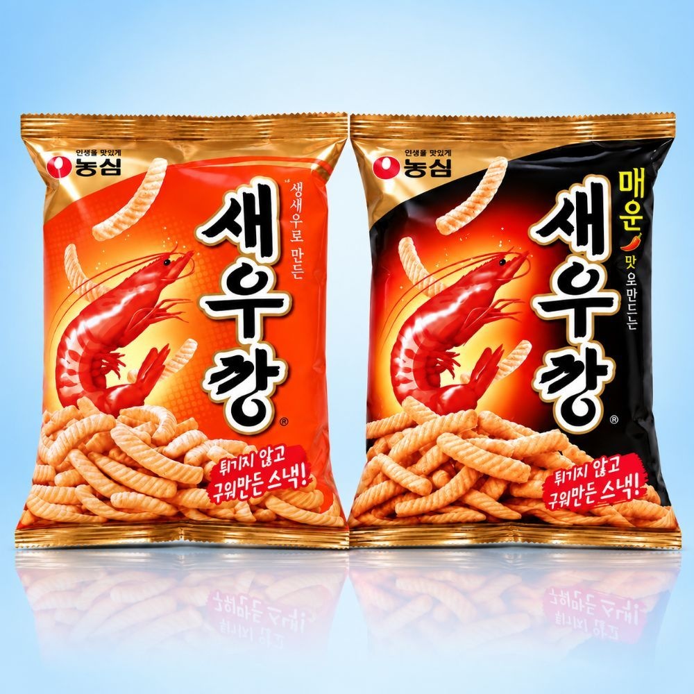 (오늘출발) 농심 매운 새우깡 90g x 8봉 + 새우깡 90g x 8봉 새우칩 봉지과자