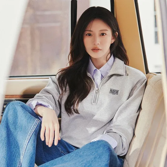 W NECK POINT LONG SLEEVE light gray