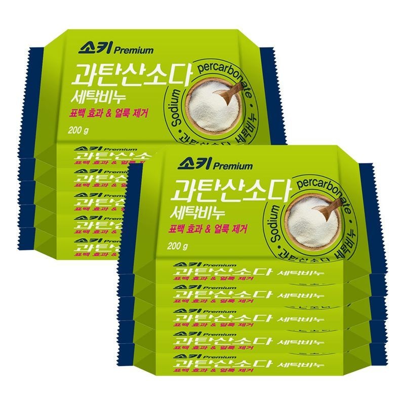 무궁화 소키프리미엄 과탄산소다 세탁비누 200g x 10개