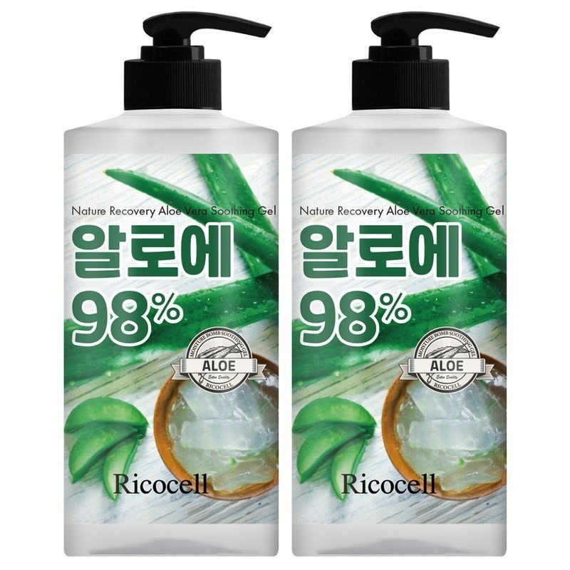 리코셀 저자극 대용량 알로에 98% 수딩젤 1000ml 2개
