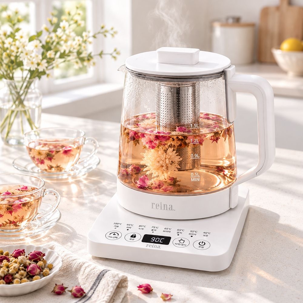 [추가쿠폰+L포인트적립] 레이나 1.8L 유리 보온 티포트 주전자 RP-T2507 / 전기포트