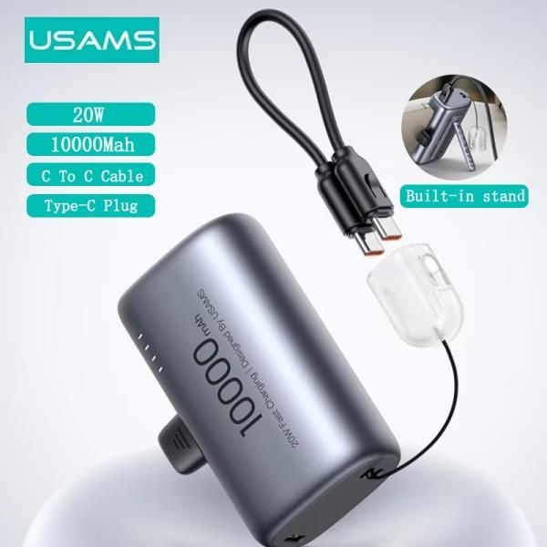 USAMS 보조배터리 10000mAh 외장 배터리 고속 충전 USB C