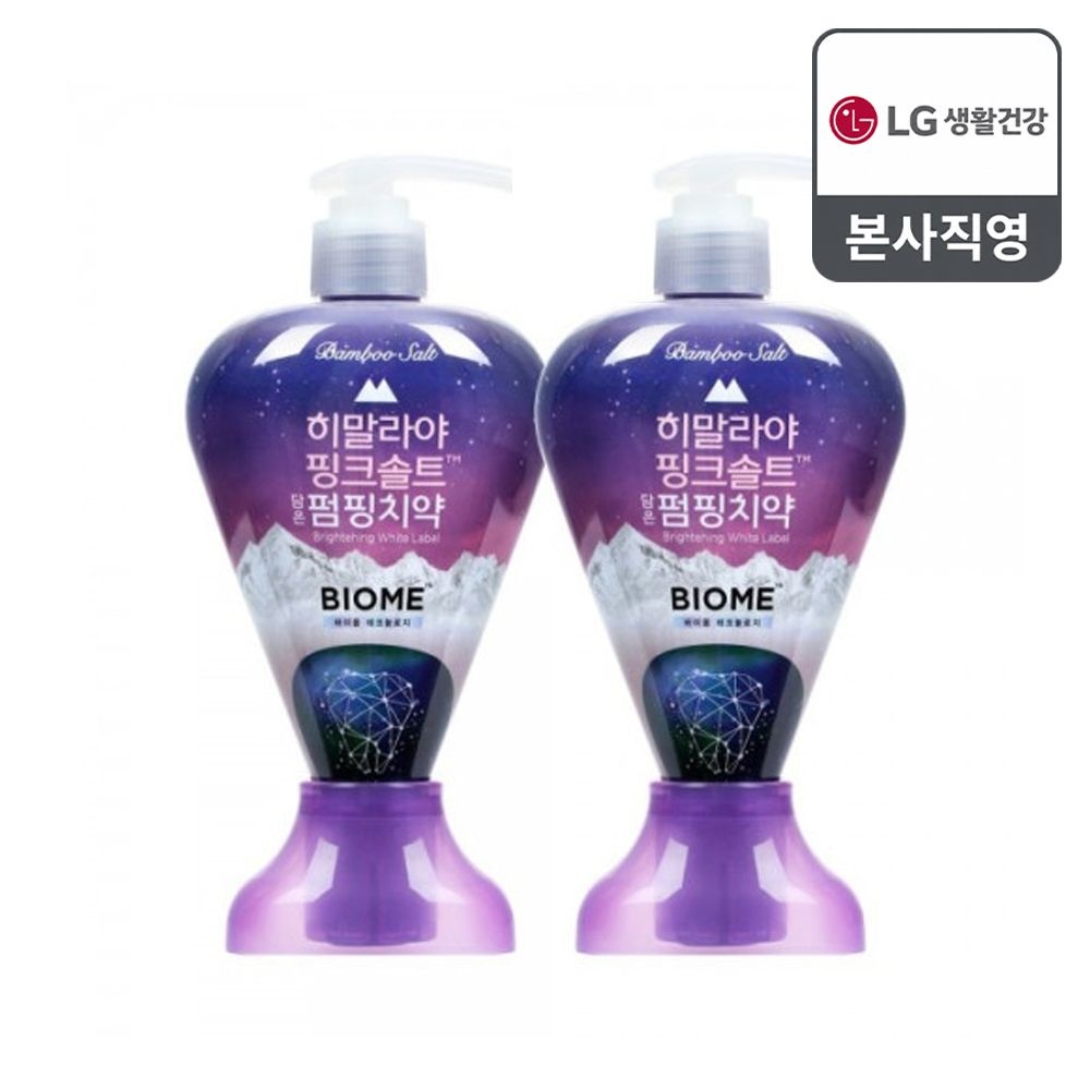 죽염 히말라야핑크솔트 바이옴 펌핑치약 285g x 2개