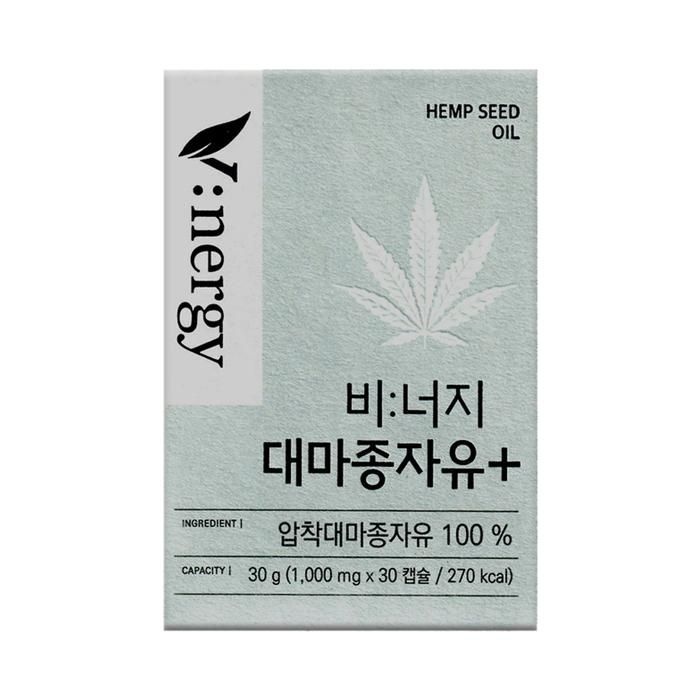 [비너지(Vinergy)] 알피바이오 비너지 대마종자유 플러스 1000mg x 30캡슐 1박스 -SDL-