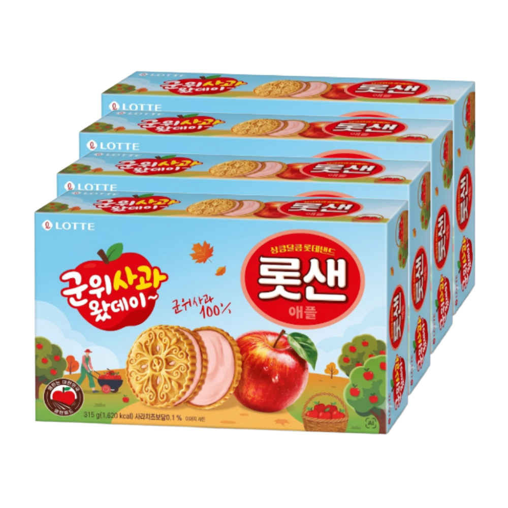 롯데 롯데리아 롯데 롯데샌드 군위사과애플 315g x 4개