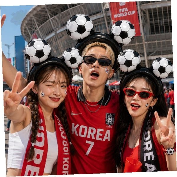 축구공 풍선 헤어밴드 스포츠 경기 응원 머리띠 액세서리 체육행사 운동 이벤트