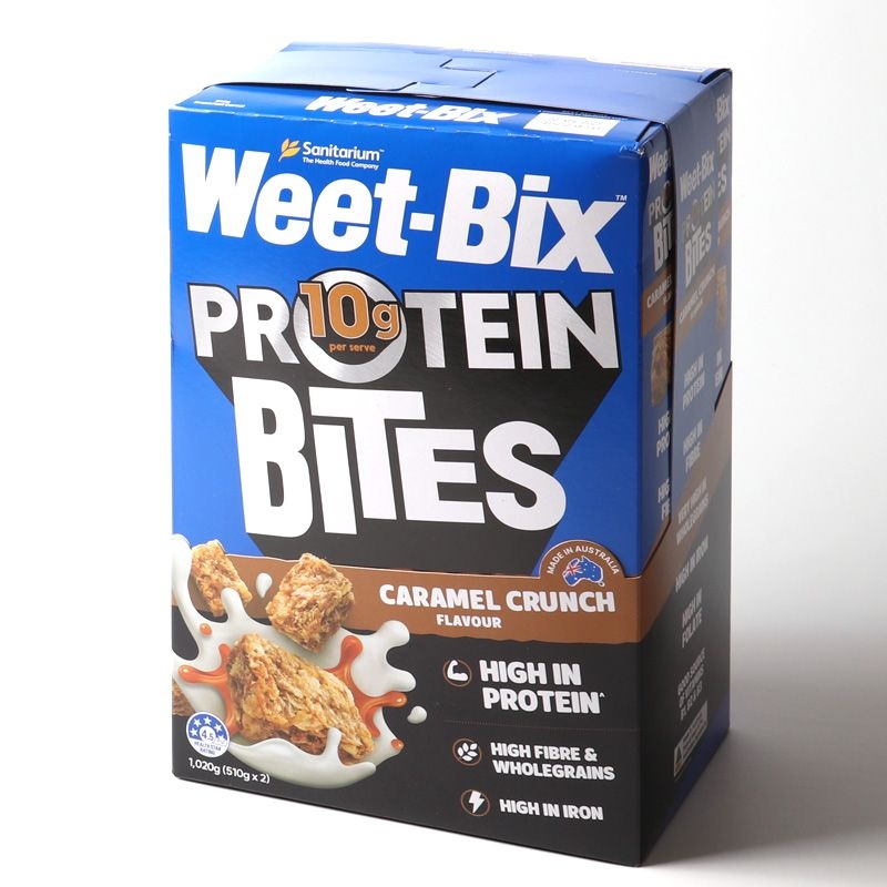 AUSTRALIAN HEALTH & NUTRITION ASSOCIATION LIMITED 위트빅스 프로틴 바이트 카라멜 크런치 시리얼 510g x 2개입