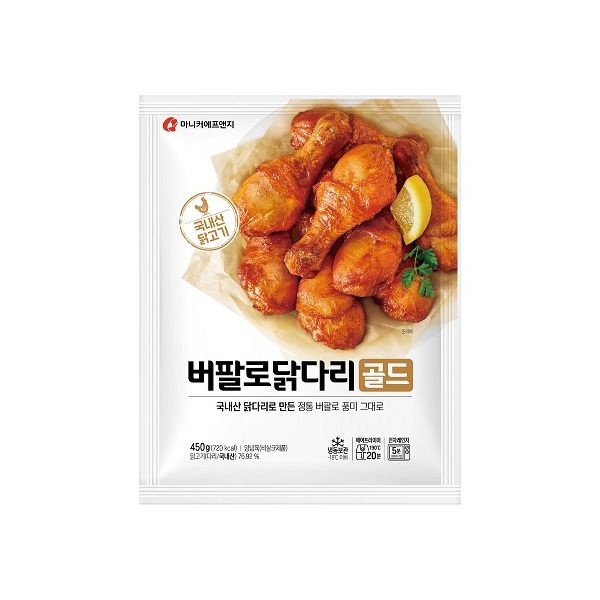 마니커 [(주)마니커 에프앤지] 마니커에프앤지 버팔로 닭다리골드 450g 2봉+바사삭 치킨닭다리 420g 2봉
