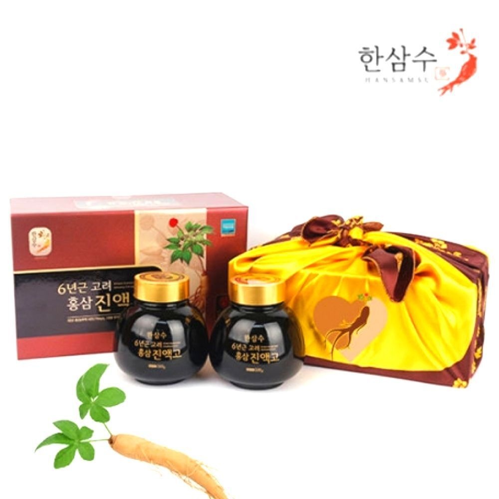 고려홍삼 진액고 국내산 6년근 500gX2병 보자기 명절선물 부모님선물 어버이날선물 한삼수