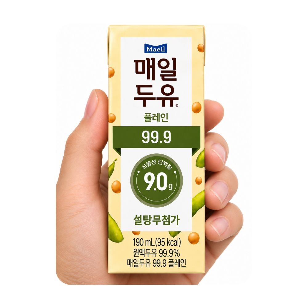 매일두유 99.9 플레인 190ml 48팩 설탕무첨가 단백질 9g 저당 아침식사대용