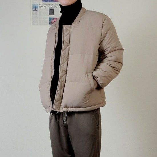 남자 숏패딩 겨울 점퍼 정장 남성 30대 오버핏 코디 발수코팅 화이트 베이지 그레이 아이보리_RT1FJK05-1