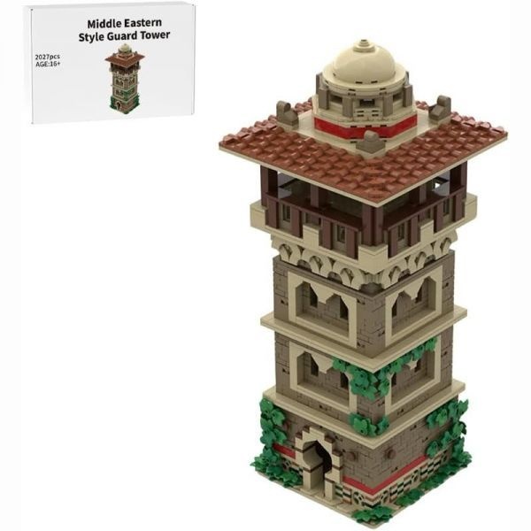 [해외] MOC 중세 중동 마을 감시탑 모듈러 빌딩 블럭 조립 세트 2027피스 MOC-213448