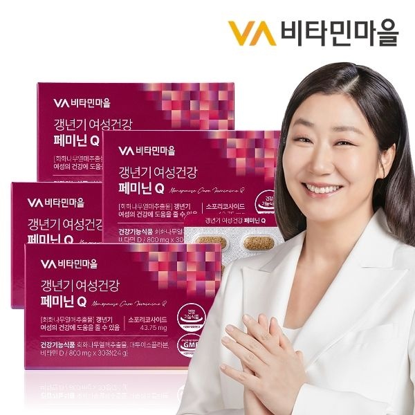 비타민마을 갱년기 여성건강 페미닌 Q 갱년기영양제 30정 x 4박스 ...
