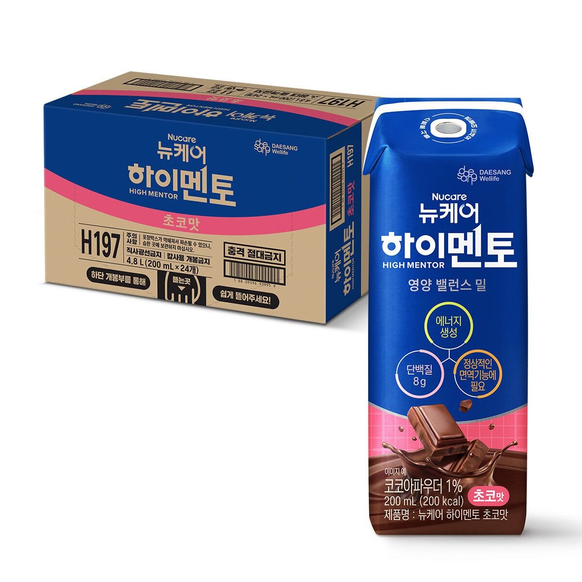 [대상웰라이프] 뉴케어 하이멘토 초코맛 (200mlx24팩), 1박스