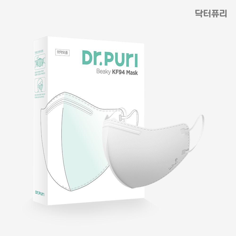 닥터퓨리 닥터퓨리 KF94 마스크 새부리형 비키 대형 화이트 10입 3개