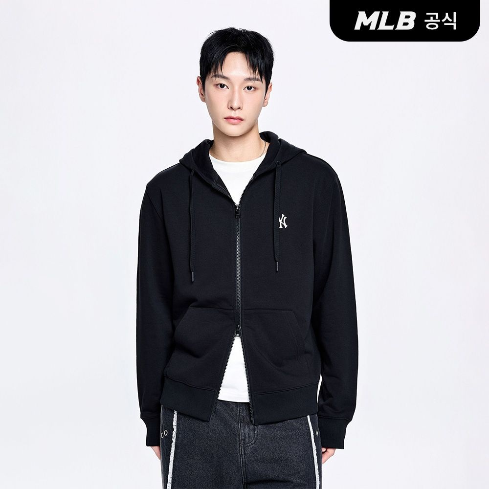 [공식] 26FW 공용 베이직 스몰로고 후드집업 NY (Black) 3ATRB0164-50BKS