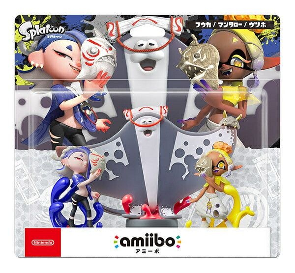 [해외] 닌텐도 amiibo <b>스플래툰</b> <b>레이더스</b> 삼합파 3종 세트 후우카 우츠호 만타로