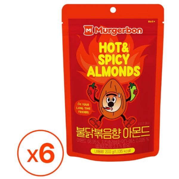 [머거본] 불닭볶음아몬드 200G (NEW밍글링) X 6봉