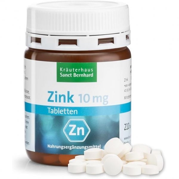 [해외] 해외배송 정제당 아연 10mg 함량 210정의 제재 베른하르트 정제