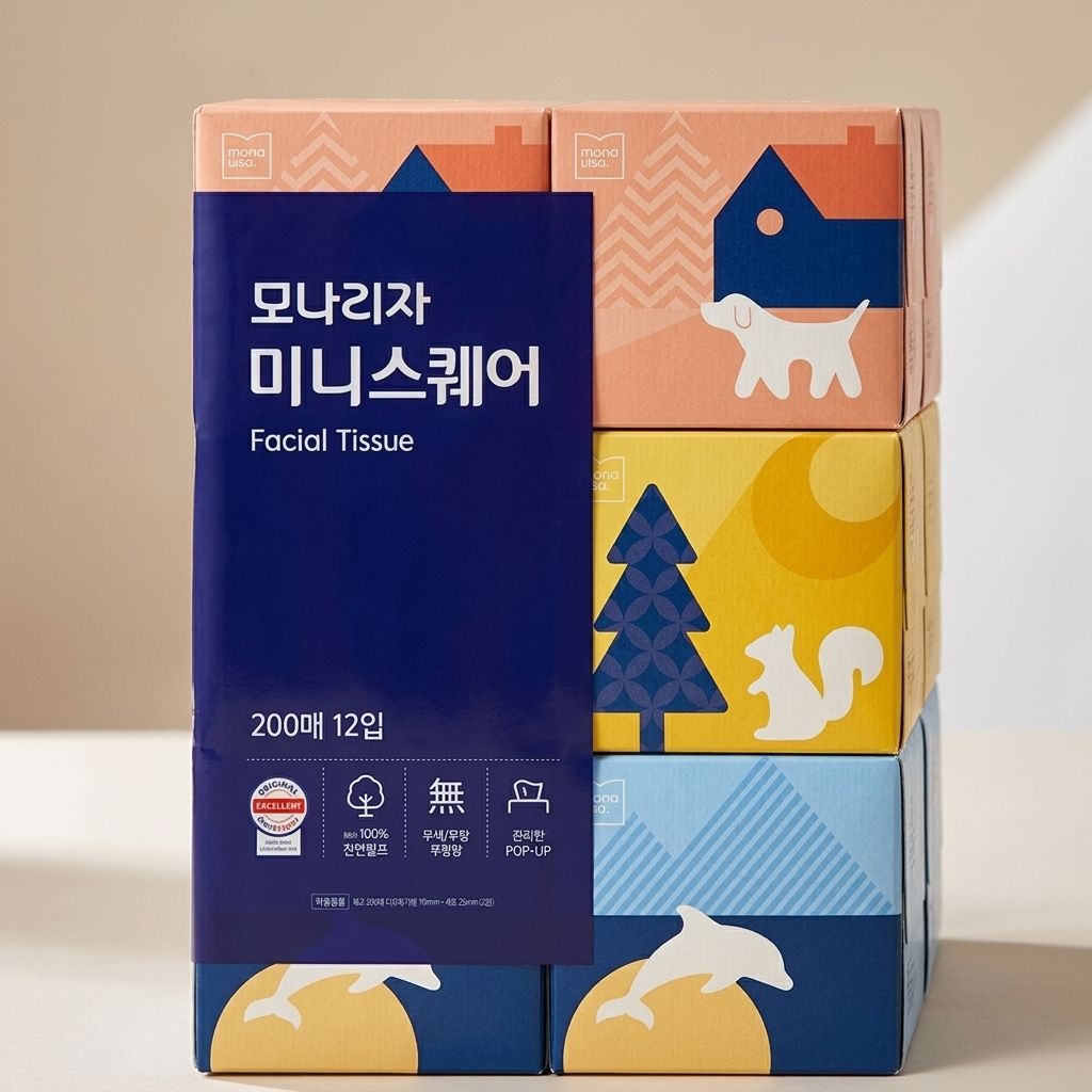 모나리자 각티슈 미니스퀘어 200매 12개