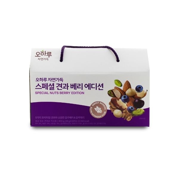 맑은농산 오하루 자연가득 스페셜 견과 베리 에디션 20g x 20개입...