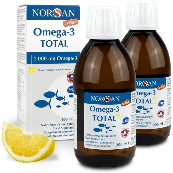 [해외] 노르산 프리미엄 토탈 레몬 오메가3 오일 2000 mg 2 x 200 ml 1040 EPA 600 DHA 1회 제공량 800 IE 비타민D3