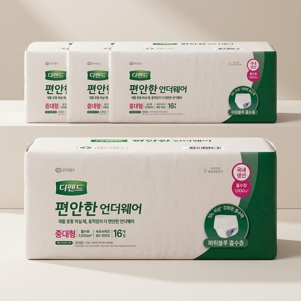 디펜드 언더웨어 남성용 편안한 중대형 일반 64개