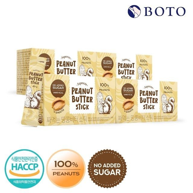보뚜 [보뚜] 짜먹는 땅콩버터 스틱 20g x 14포 x 4박스