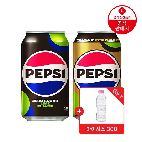 [롯데온] 펩시제로슈거라임/카페인355ml48캔+아이시스 (27,790원...